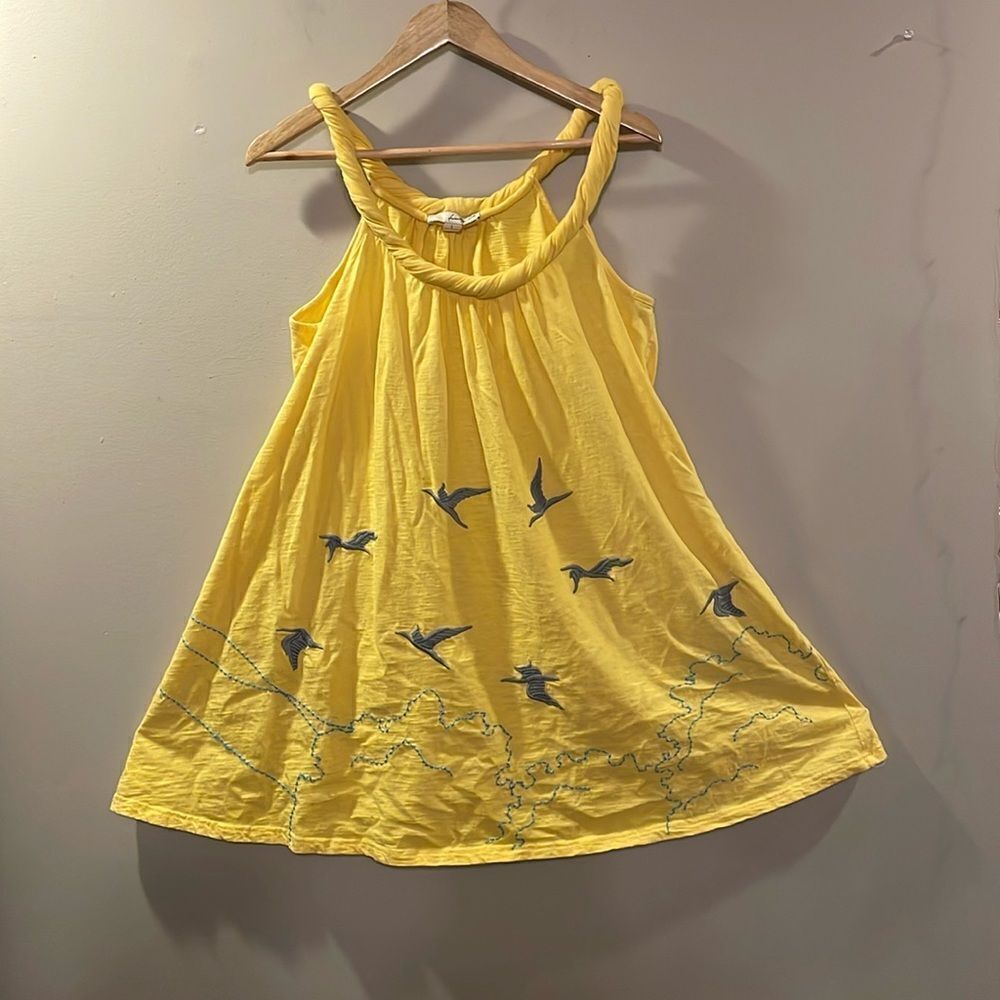 Cotton Rolled Strap Embroidered Mini dress